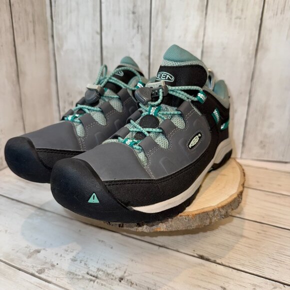 Keen Youth Targhee 1019830 Gray Teal Waterproof Leather Hiking Shoes Size 5 - Picture 6 of 8
